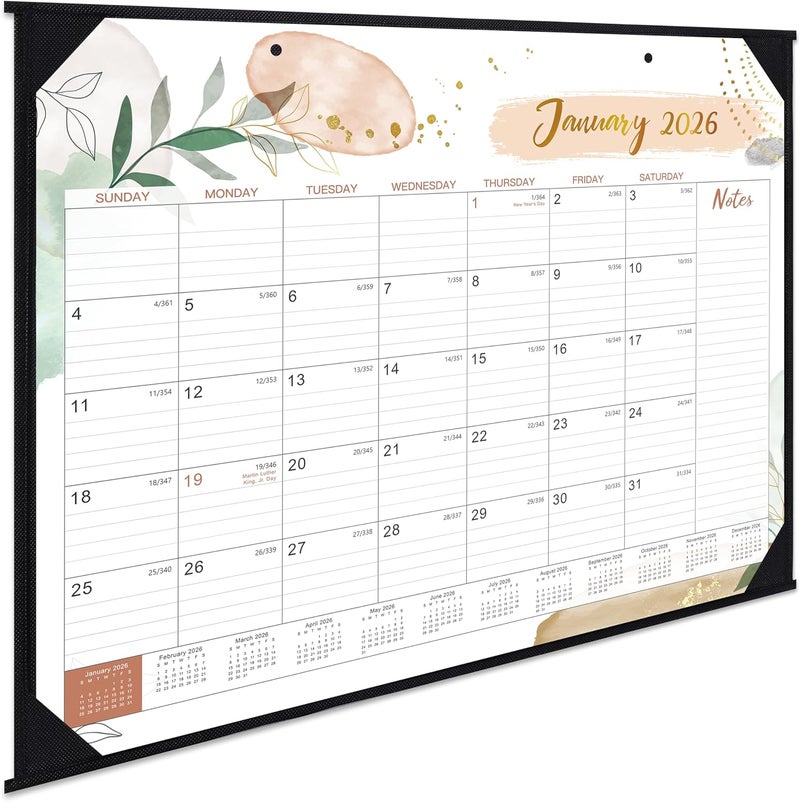 Feteulo 2026 Desk Calendar - Desk Calendar 2026, 22" x 17", Jan 2026 - Dec 2026, 12 Monthly Desk/Wall Calendar, Large Ruled Blocks, Notes, Thick Paper, Corner Protector - Image 1
